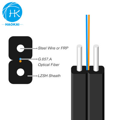 Cavo in acciaio LSZH FTTH cablo a goccia cablo a goccia interno fibra ottica GJXH G657a1