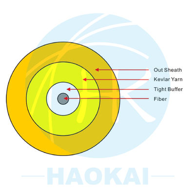 LSZH / PVC FTTH Indoor Cable 1000m 2000m GJFJBV Fiber Optic Cable