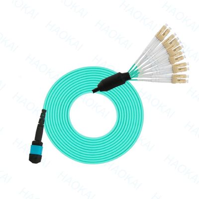 Compatto MPO / MTP Fiber Optic Patch Cord OM3 Fiber Optic Patch Cable