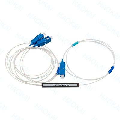 FTTx Systems SC UPC Fibra ottica PLC Splitter 1x2 Mini tubo di acciaio