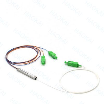 FTTx Systems SC UPC Fibra ottica PLC Splitter 1x2 Mini tubo di acciaio