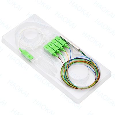FTTx Systems SC UPC Fibra ottica PLC Splitter 1x2 Mini tubo di acciaio