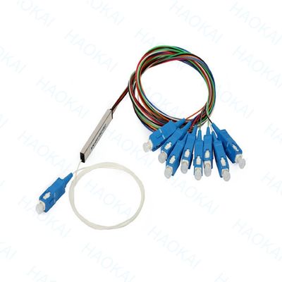 FTTH 1x4 1x8 Fibre PLC Splitter Mini Tube in acciaio con connettore SC APC