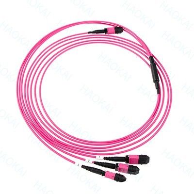 LC Fiber Optical Patch Cord 12core MPO Fan Out Om4 Fiber Patch Cables