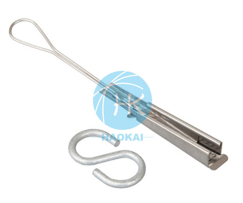S Hook Aerial Ftth Accessori Flat Type Fiber Optic Drop Cable Tension Clamp