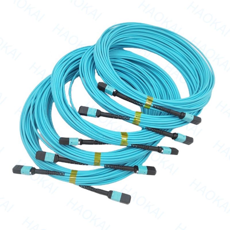 Compatto MPO / MTP Fiber Optic Patch Cord OM3 Fiber Optic Patch Cable
