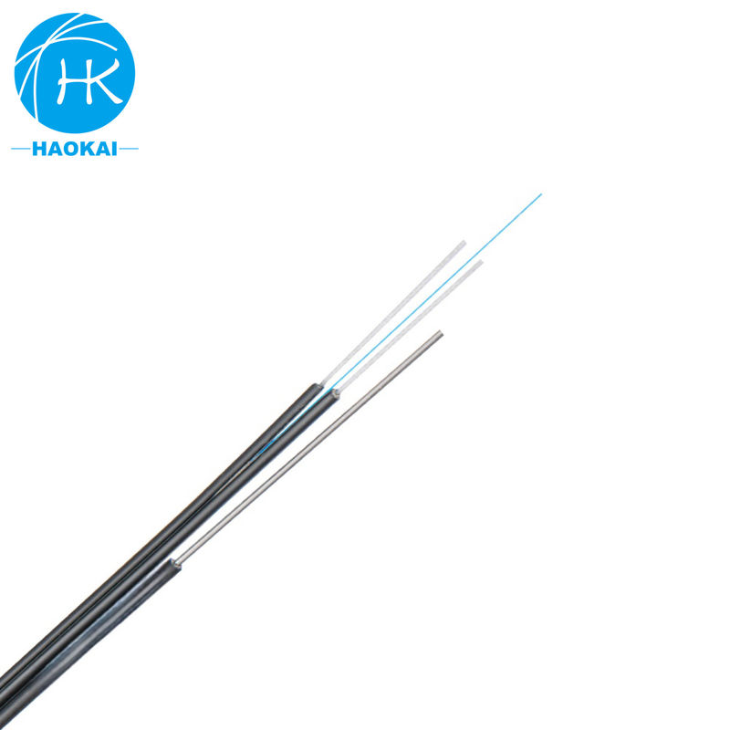 FTTH 8figure Self Supporting Outdoor Drop Fiber Optical Cable Nero con filo d'acciaio