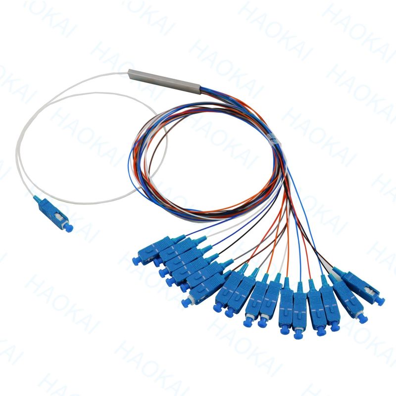 FTTH Mini tubo di acciaio Fibra ottica Splitter 1x16 PLC Splitter con connettore SC UPC