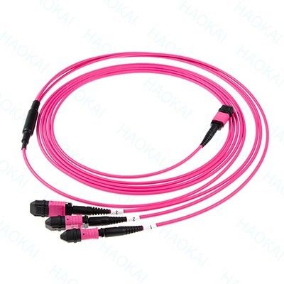 LC Fiber Optical Patch Cord 12core MPO Fan Out Om4 Fiber Patch Cables