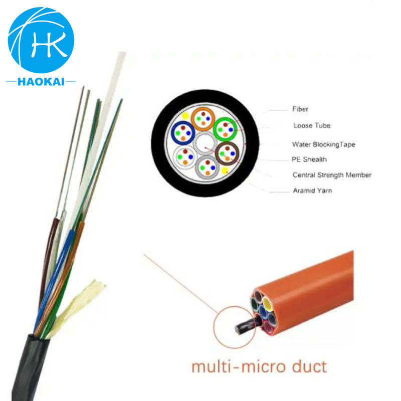 Installazione sotterranea di cavi a fibra ottica a micro nucleo a soffiatura d'aria